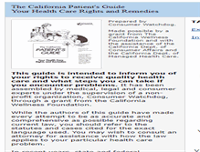 Tablet Screenshot of calpatientguide.org